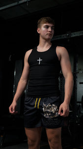 Christian-themed Stringer from Gym Wear, featuring high-quality fabric and an inspirational design, ideal for comfortable and motivating workouts.