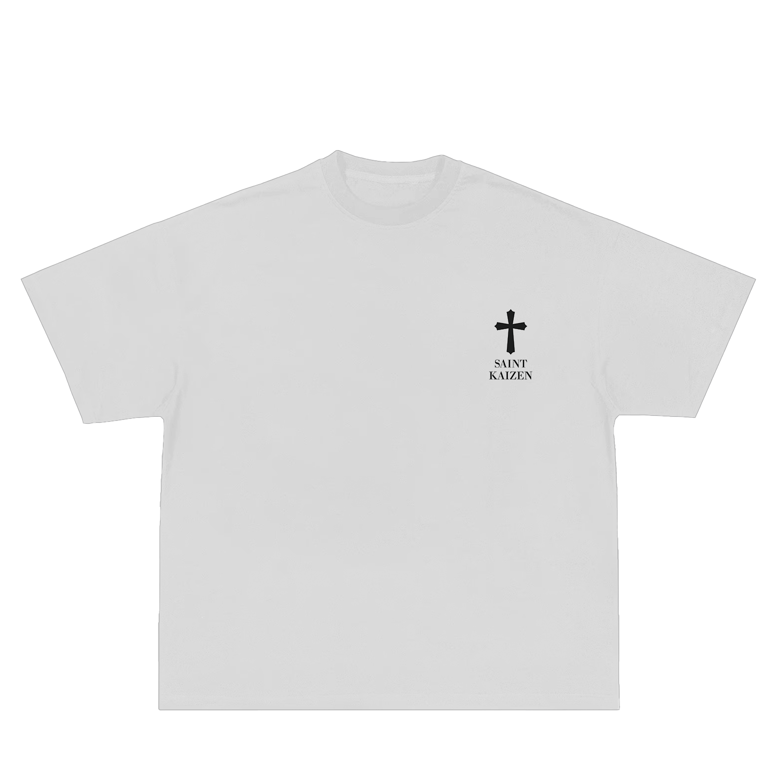 Saint Kaizen Christian gym wear shirt. Features the bold Ephesians 5:2 T-Shirt - White spiritual design. Oversize fit made from premium 220gr cotton.