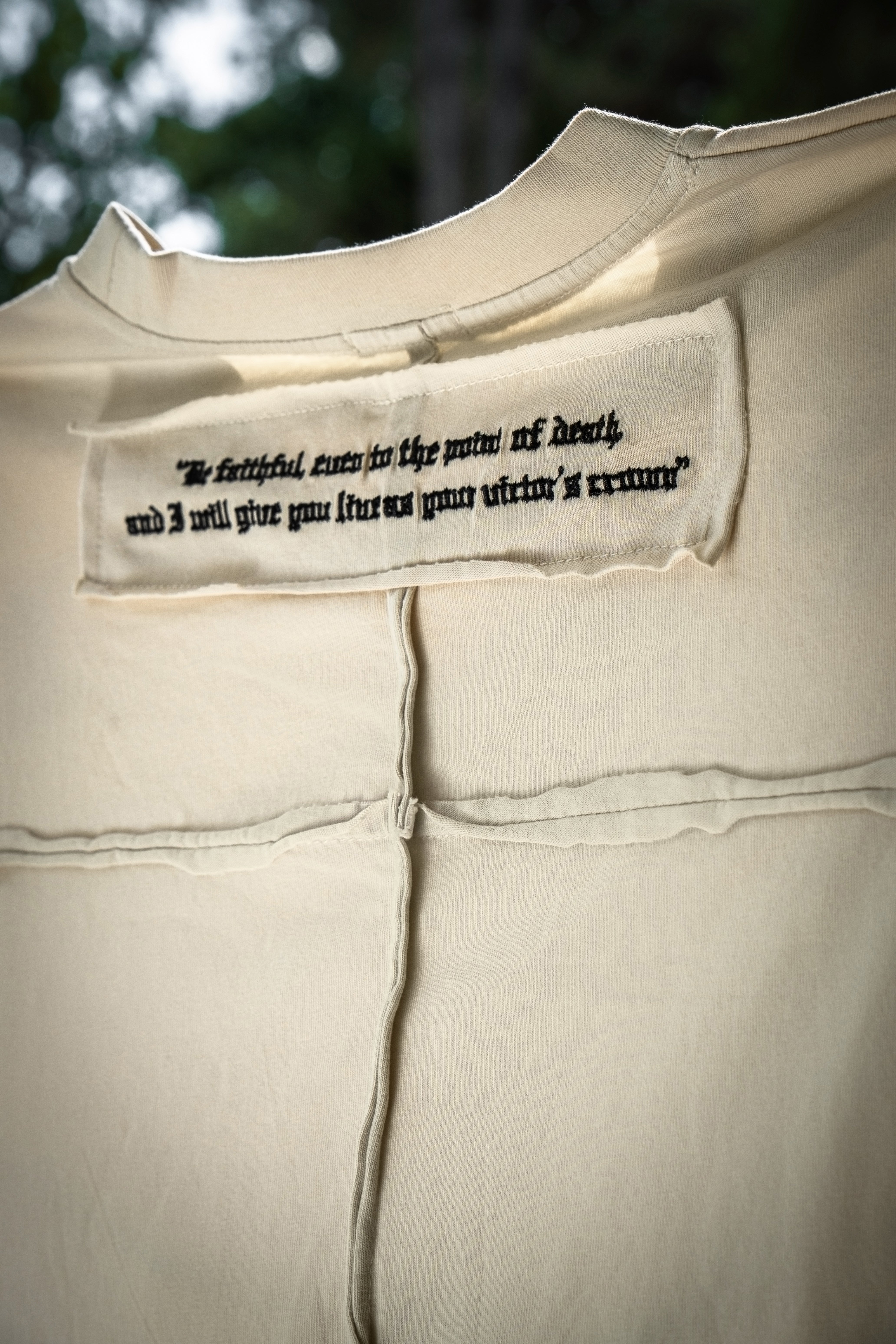 Saint Kaizen Christian gym wear shirt. Features the bold Faithful T-Shirt spiritual design. Oversize fit made from premium 220gr cotton.