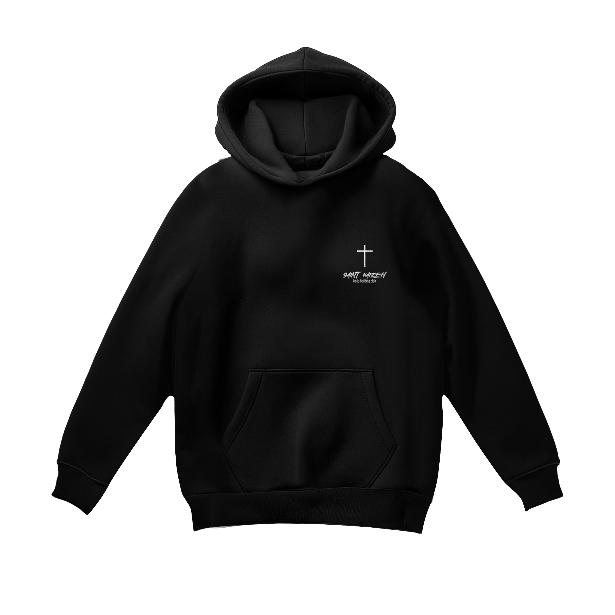 Saint Kaizen Isaiah 54:17 Sword Hoodie. Heavyweight Christian gym wear hoodie featuring a durable with spiritual artwork.