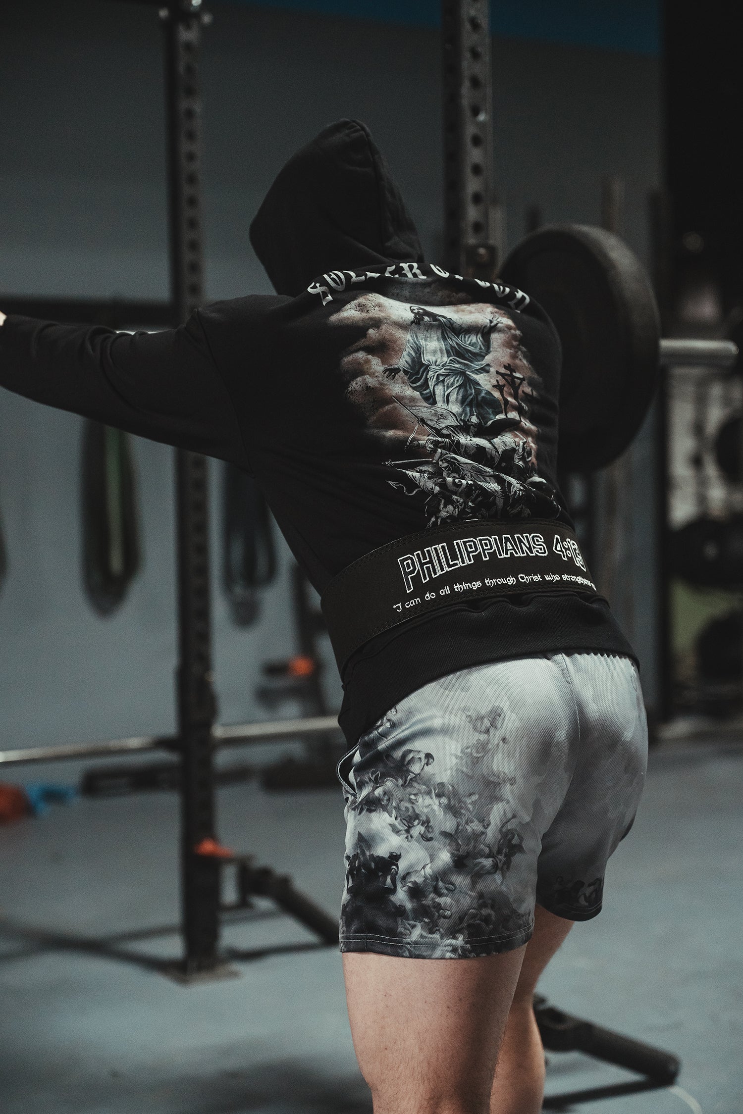 Saint Kaizen Philippians 4:13 Lever Belt (10mm, black) for Powerlifting. Premium Weightlifting belt designed for Christian athletes.