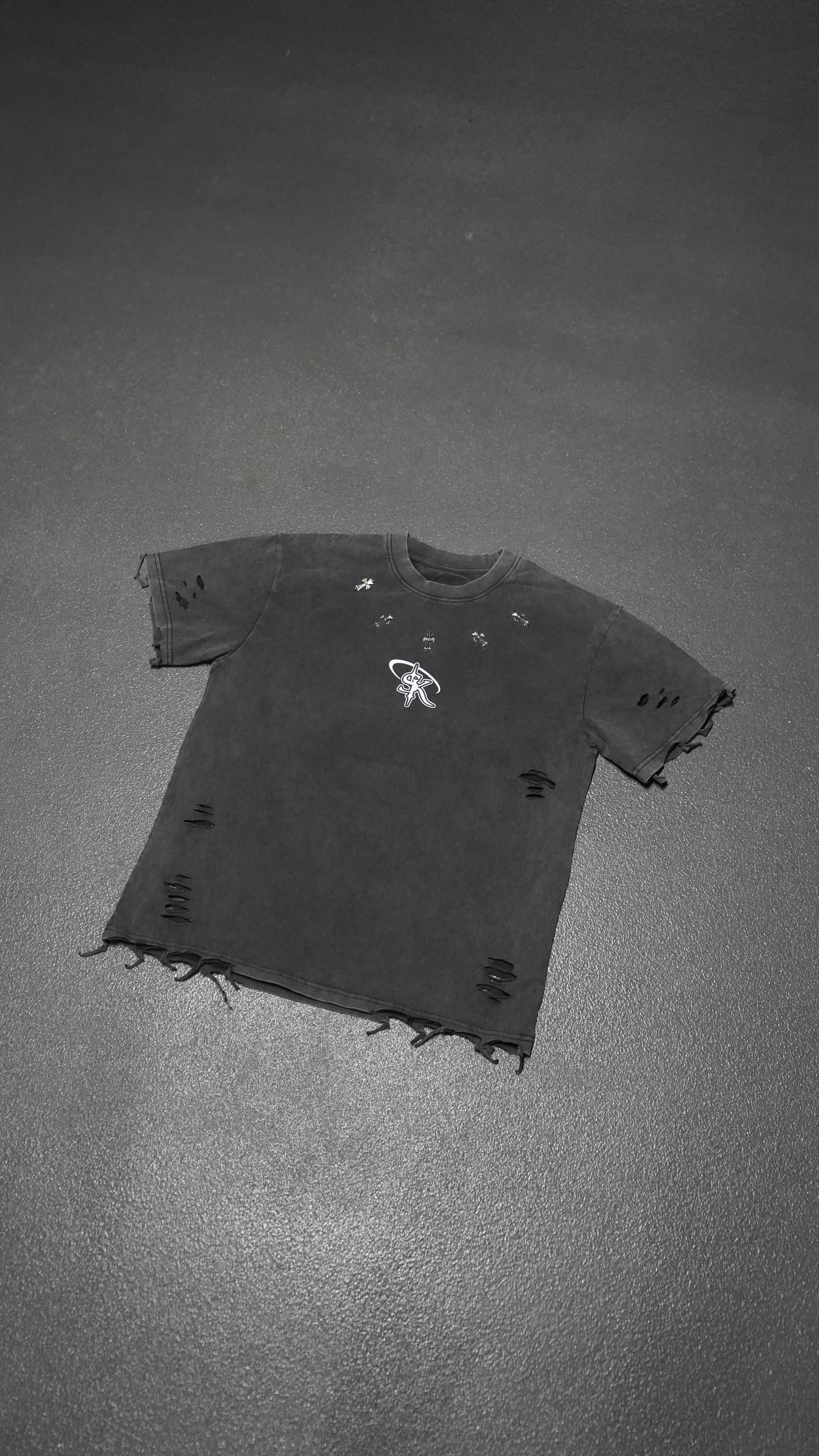 Saint Kaizen Christian gym wear shirt. Features the bold Resurgence T-Shirt - Acid Wash spiritual design. Oversize fit made from premium 220gr cotton.