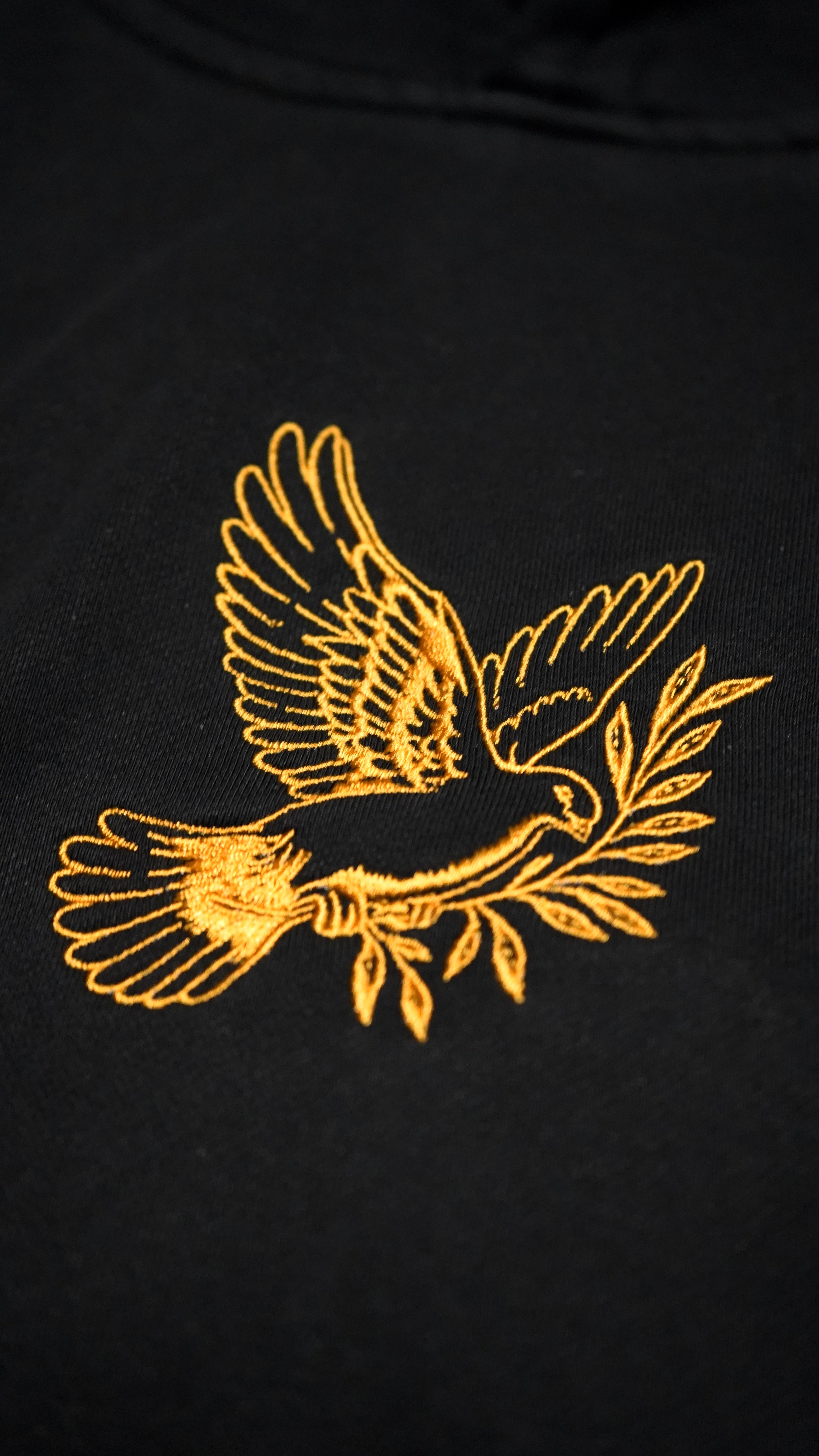 Saint Kaizen Resurrection Embroidery Hoodie. Heavyweight Christian gym wear hoodie featuring detailed embroidered spiritual artwork.