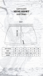 Christian-themed mesh gym shorts with Bible verses, made from 100% polyester, featuring double side pockets and a 5-inch inseam for comfort and mobility.