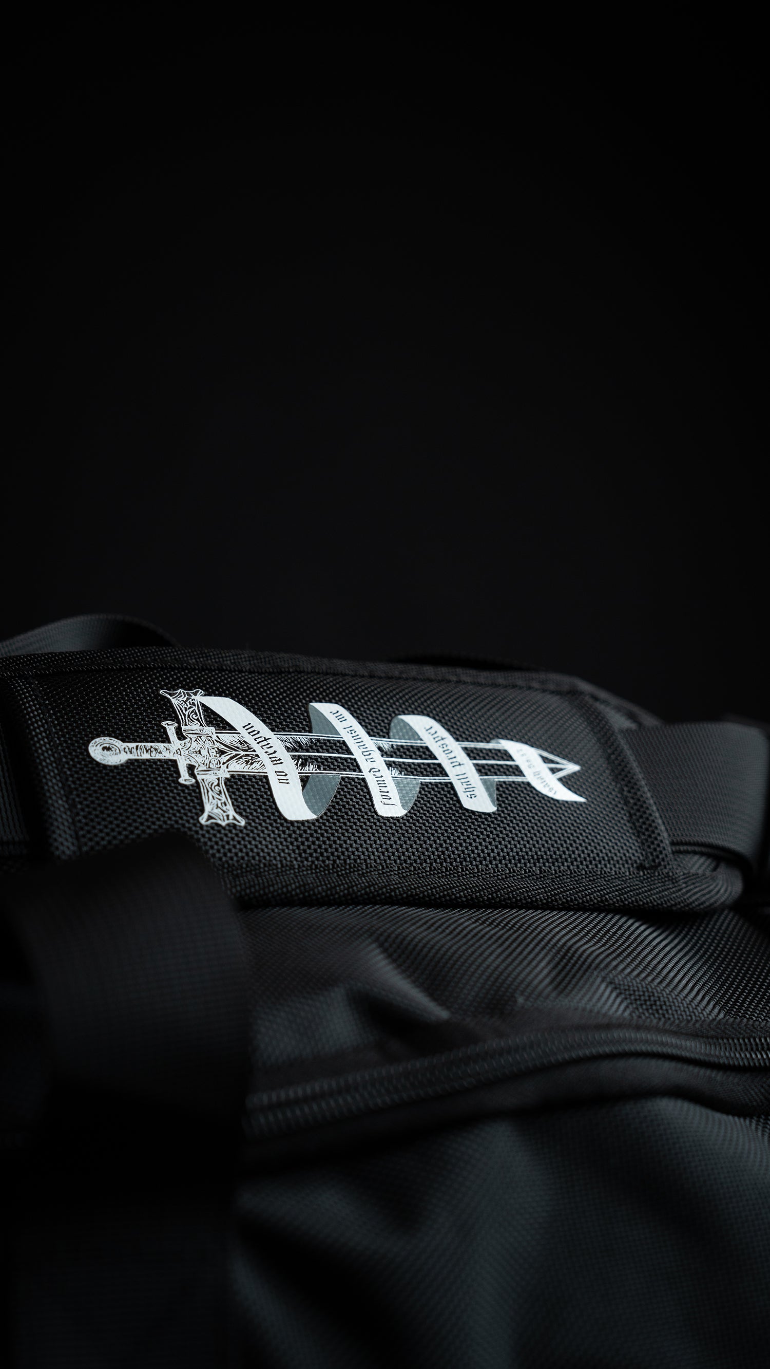 Saint Kaizen Christian gym duffle bag. Features the Soldier of God Duffle Bag verse, powerful spiritual artwork, and detailed embroidery for Christian athletes.