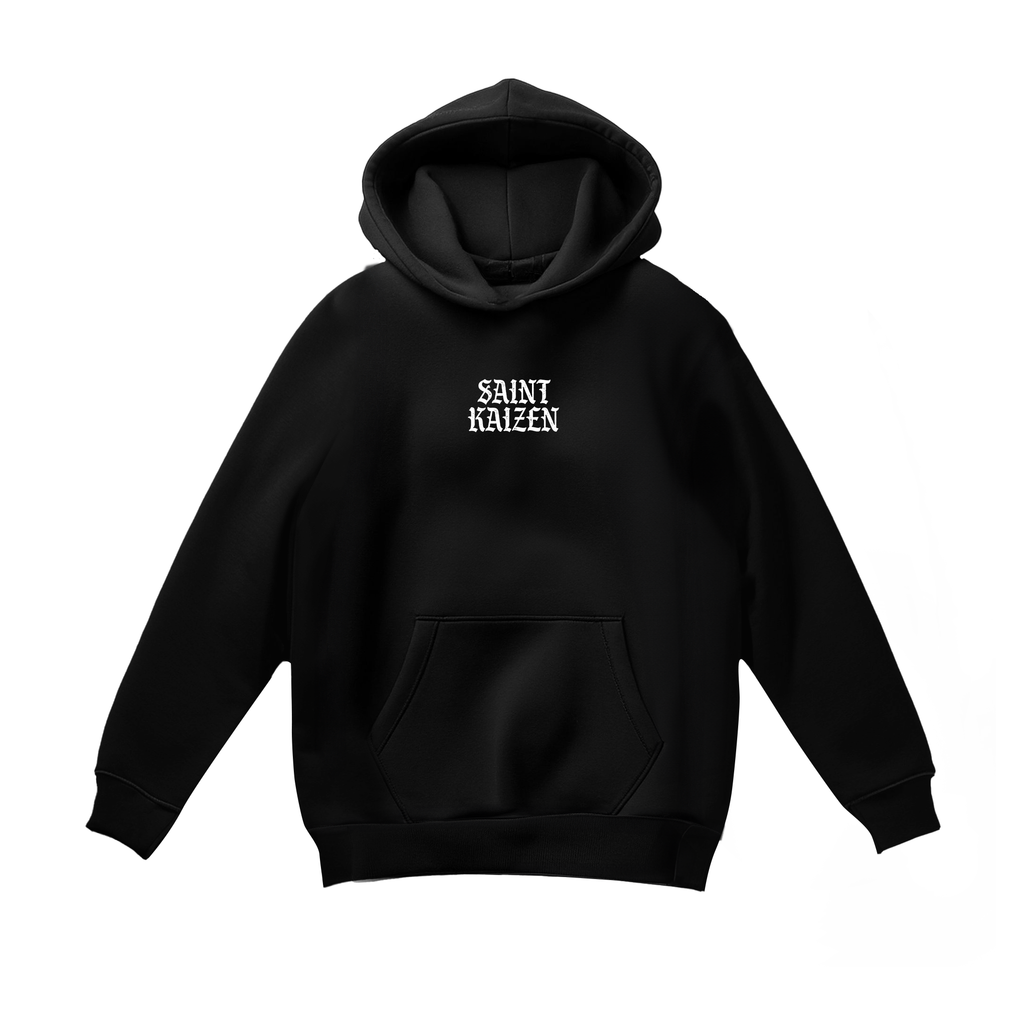 Saint Kaizen Soldier of God Hoodie Black. Heavyweight Christian gym wear hoodie featuring a durable with spiritual artwork.