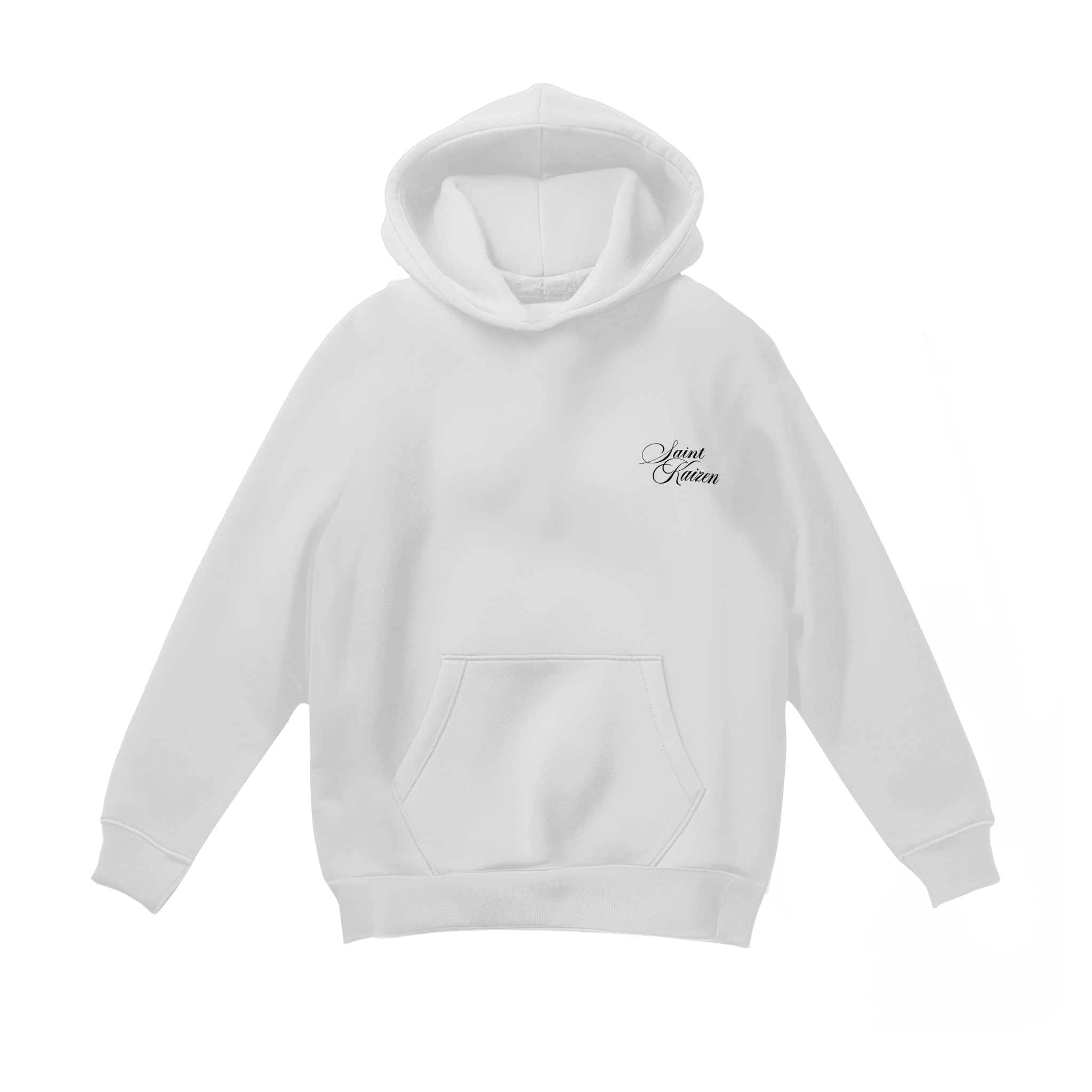 Saint Kaizen Through The Void Hoodie - White. Heavyweight Christian gym wear hoodie featuring a durable with spiritual artwork.