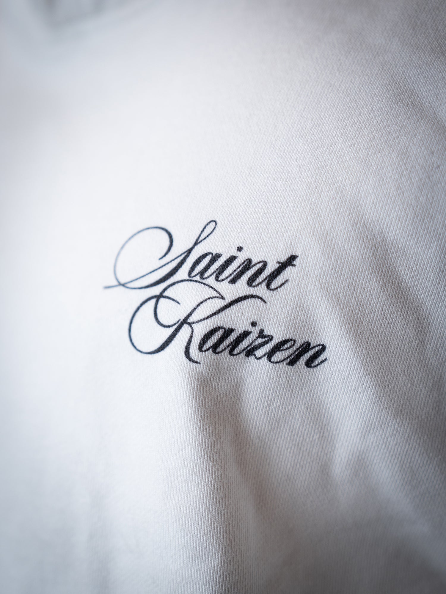 Saint Kaizen Through The Void Hoodie - White. Heavyweight Christian gym wear hoodie featuring a durable with spiritual artwork.