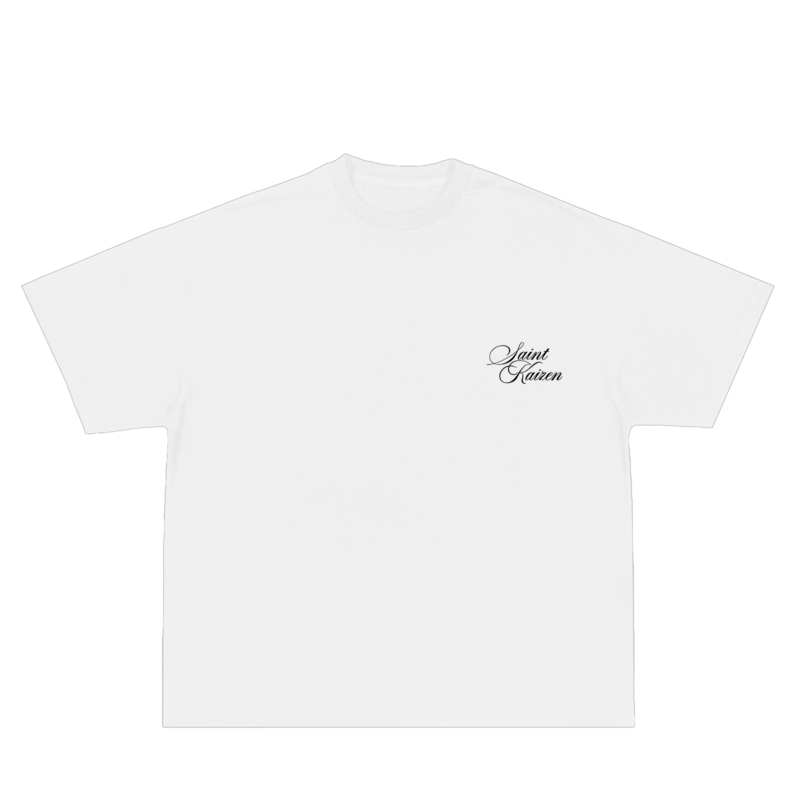 Saint Kaizen Christian gym wear shirt. Features the bold Through To The Void T-Shirt - White spiritual design. Oversize fit made from premium 220gr cotton.