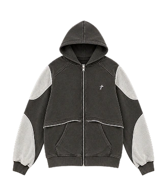 Zip Up Hoodie - Acid Wash