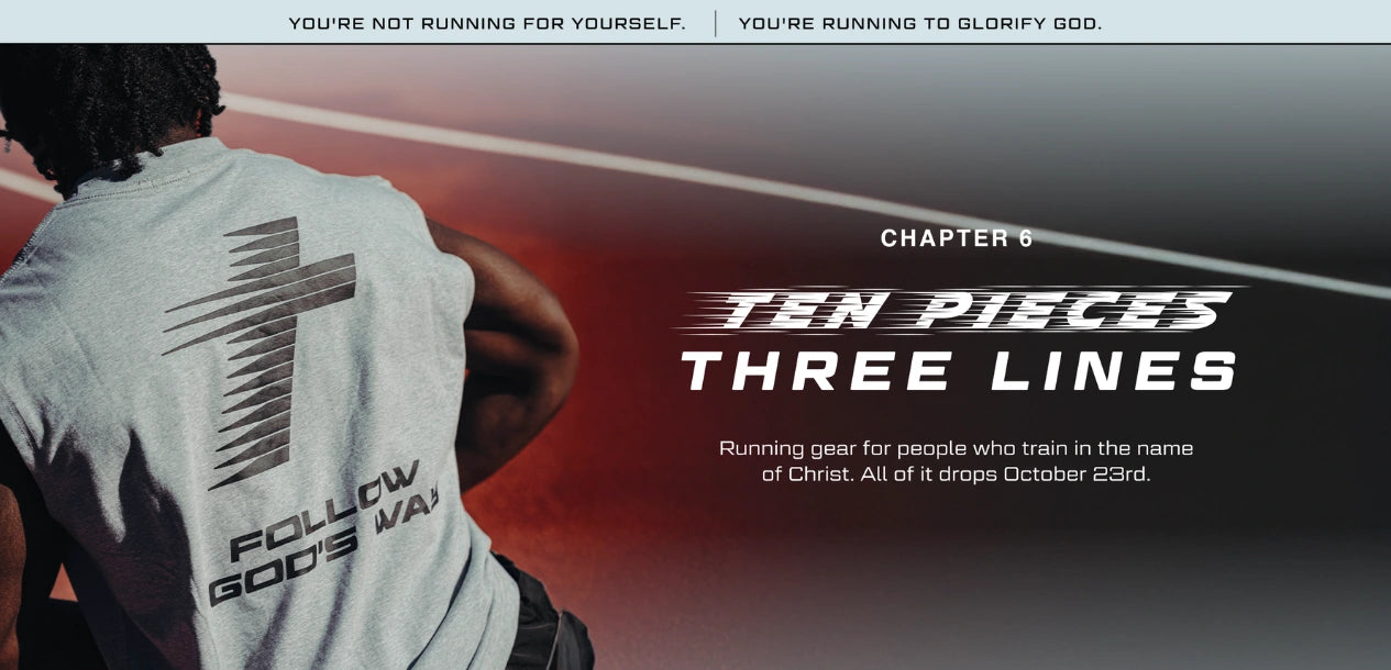 Chapter 6. Ten pieces, three lines. You're running to glorify God.