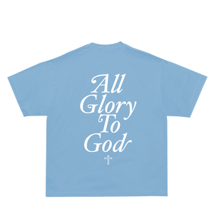 All Glory to God Pump Cover - Light Blue