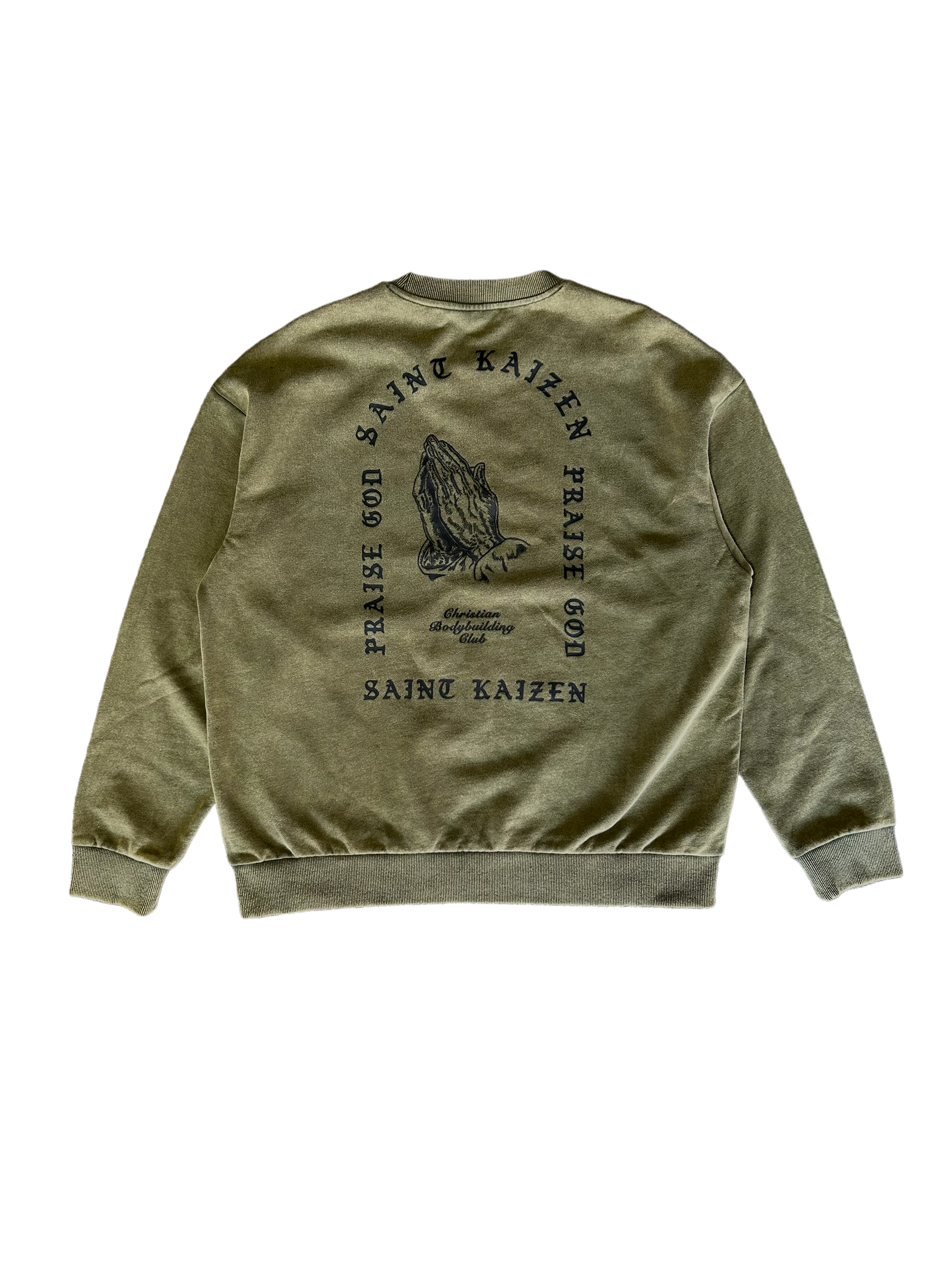 Christian-themed Crewneck from Gym Wear, made from 100% premium cotton with a screenprint design, acid wash, and an ultra-soft feel for stylish and comfortable everyday wear.